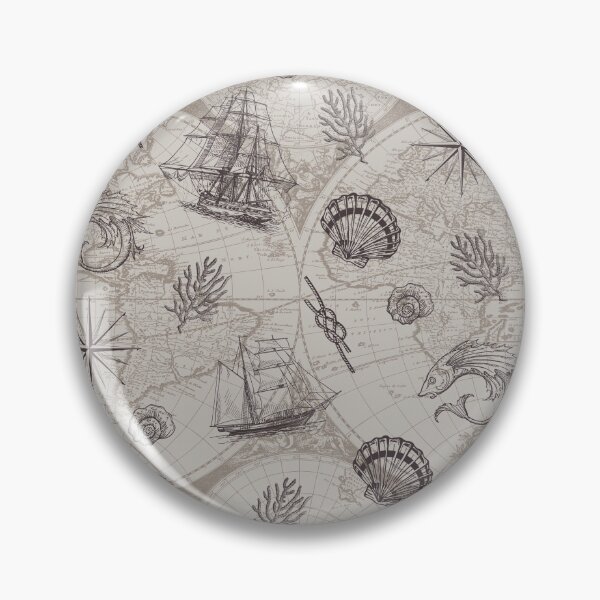 Item preview, Brown and Beige Vintage Nautical Summer Pattern designed and sold by CynthiaGraphics.