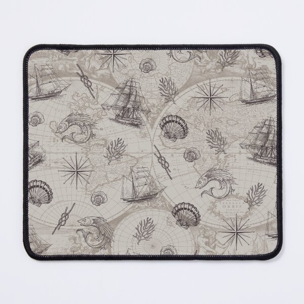 Item preview, Brown and Beige Vintage Nautical Summer Pattern designed and sold by CynthiaGraphics.