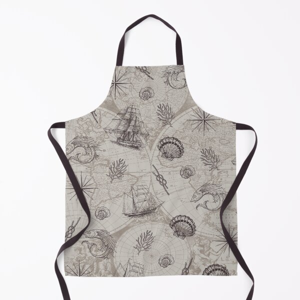 Item preview, Brown and Beige Vintage Nautical Summer Pattern designed and sold by CynthiaGraphics.