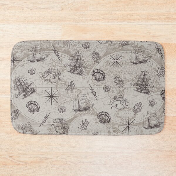 Item preview, Brown and Beige Vintage Nautical Summer Pattern designed and sold by CynthiaGraphics.