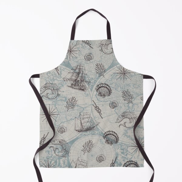 Item preview, Brown and Blue Vintage Nautical Summer Pattern designed and sold by CynthiaGraphics.