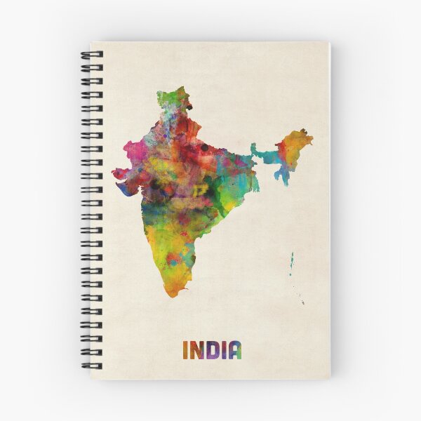 Item preview, India Watercolor Map designed and sold by ArtPrints.