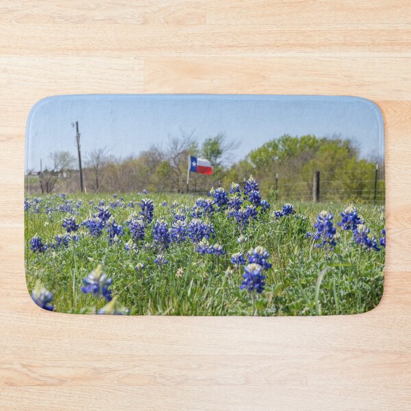 Item preview, Bluebonnet flowers with Texas flag in background designed and sold by Stretch Clendennen.
