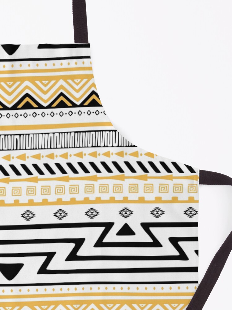 Thumbnail 3 of 6, Apron, Aztec Pattern Cadmium - Large designed and sold by kernowerno.
