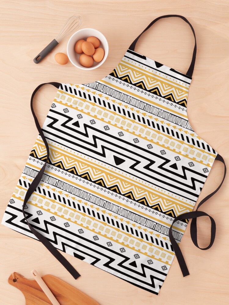 Thumbnail 1 of 6, Apron, Aztec Pattern Cadmium - Large designed and sold by kernowerno.
