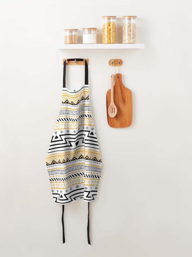 Thumbnail 4 of 6, Apron, Aztec Pattern Cadmium - Large designed and sold by kernowerno.
