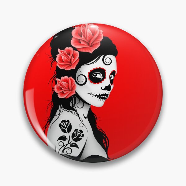 Item preview, Red Day of the Dead Sugar Skull Girl designed and sold by JeffBartels.