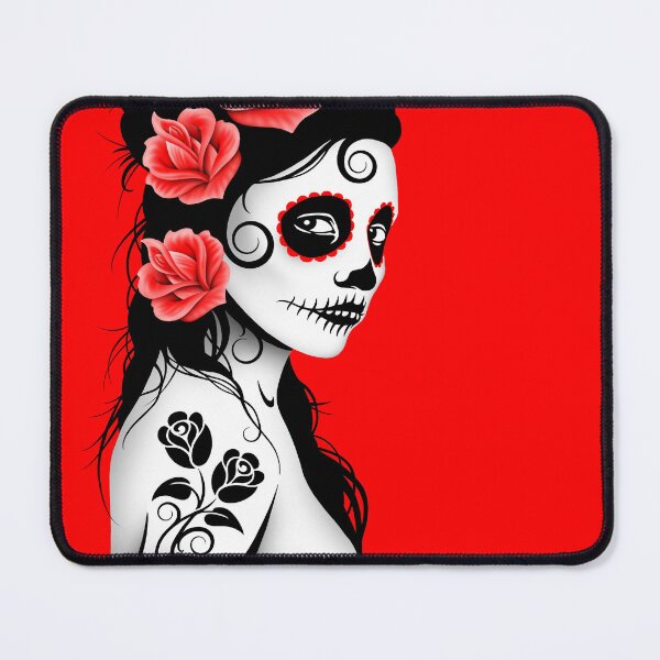 Item preview, Red Day of the Dead Sugar Skull Girl designed and sold by JeffBartels.