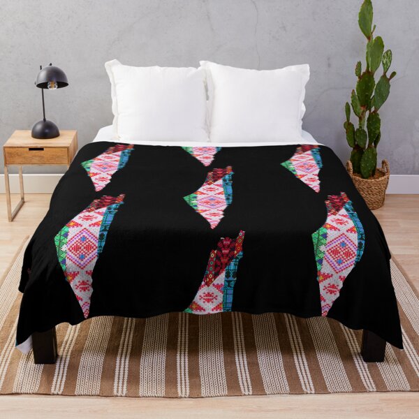 Item preview, Estampado de mapa de bordado mixto palestino en negro designed and sold by muniralawi.