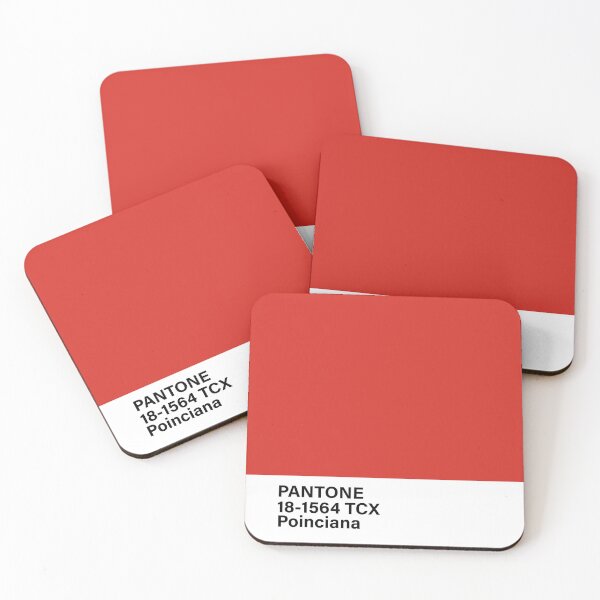 pantone 18-1564 TCX Poinciana Coasters (Set of 4)