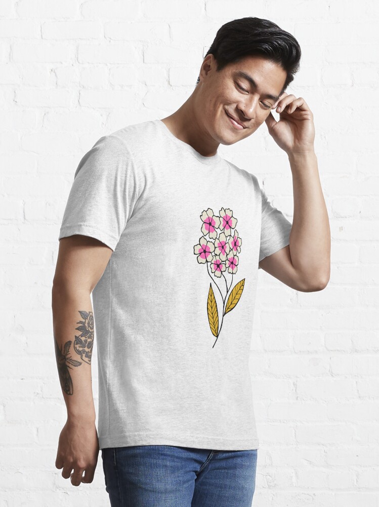 Colorful happy flower blossom pattern in off-white Essential T