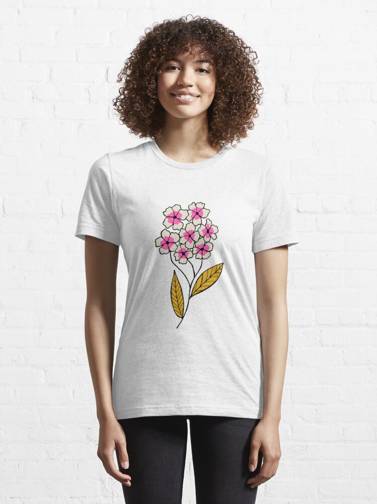 Colorful happy flower blossom pattern in off-white Essential T