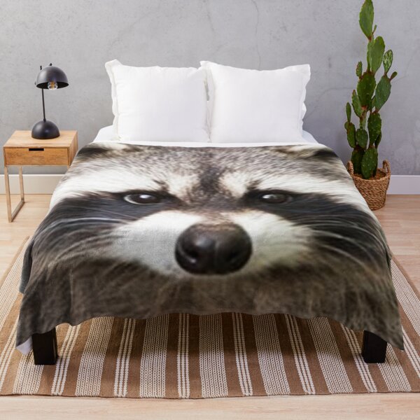 Raccoon Face Throw Blanket