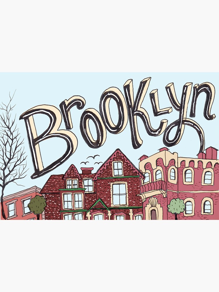 Thumbnail 3 of 3, Sticker, Brooklyn Illustration designed and sold by Miruna Illustration.