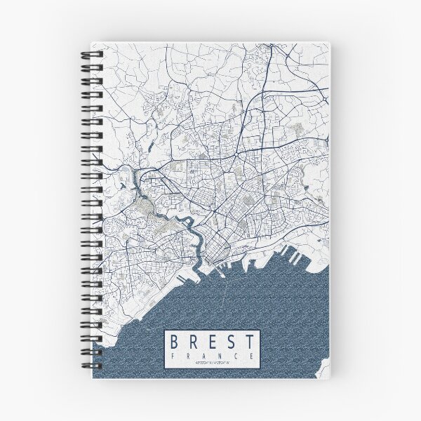 Artikelvorschau, Brest Stadtplan der Bretagne, Frankreich - Küste entworfen und verkauft von deMAP.