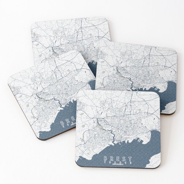 Item preview, Brest City Map of Brittany, France - Coastal designed and sold by deMAP.