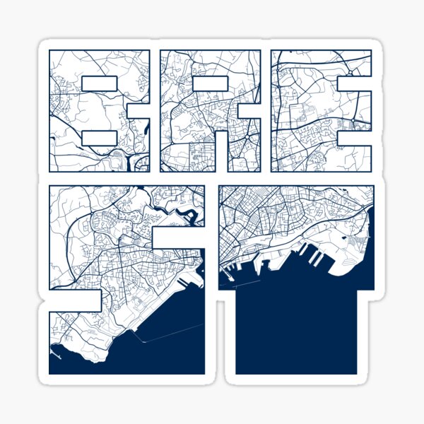 Item preview, Brest City Map of Brittany, France - Coastal designed and sold by deMAP.