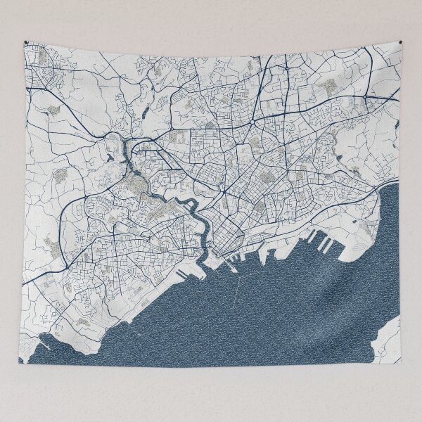 Item preview, Brest City Map of Brittany, France - Coastal designed and sold by deMAP.