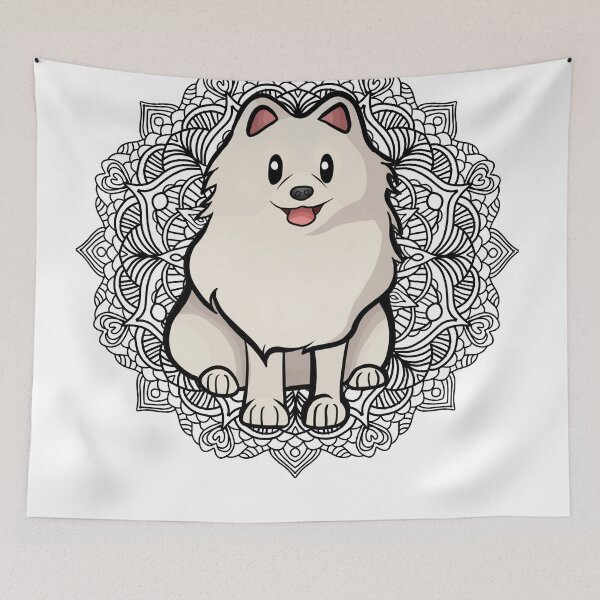 Item preview, White Pomeranian Mandala designed and sold by Ahenix.