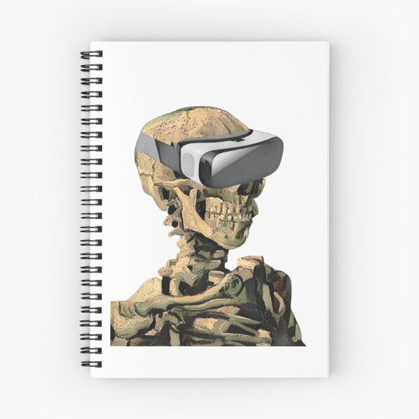 Item preview, Vincent Van Gogh Skull with Burning Cigarette and VR Headset (no cigarette) designed and sold by harborhouse55.