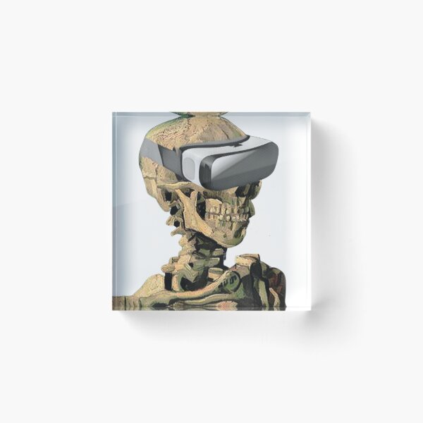 Item preview, Vincent Van Gogh Skull with Burning Cigarette and VR Headset (no cigarette) designed and sold by harborhouse55.