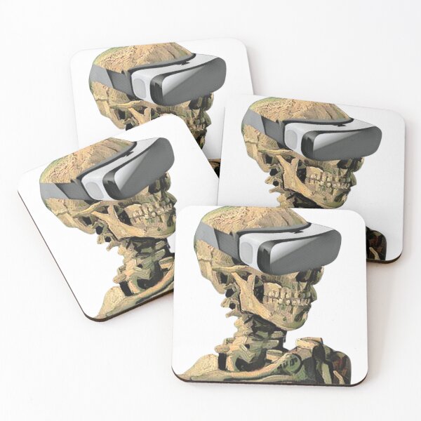 Item preview, Vincent Van Gogh Skull with Burning Cigarette and VR Headset (no cigarette) designed and sold by harborhouse55.