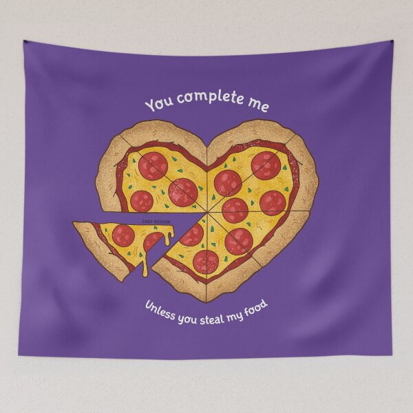 Item preview, Corazón de pizza - morado designed and sold by zoefdesign.