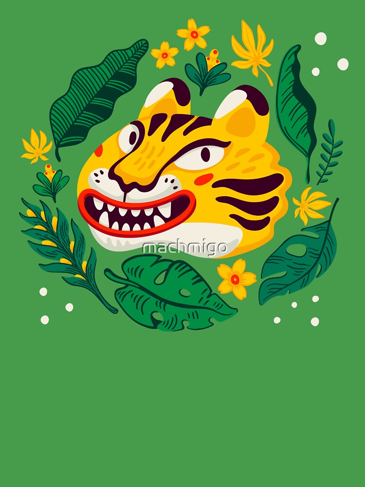 Interactive-design T-shirt - Green/tiger - Kids