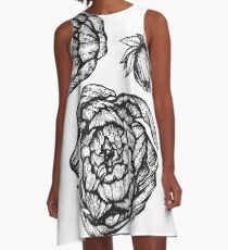 peony graphic floral spring graphic A-Line Dress