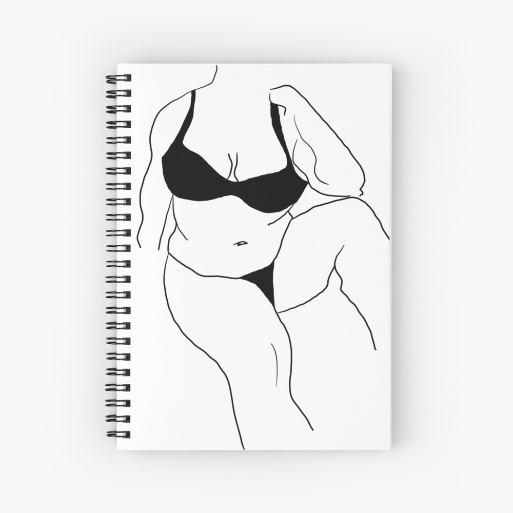 Cuaderno De Espiral Línea De Cuerpo De Mujer Desnuda Línea De Cuerpo De Niña Abstracta Línea En 5552