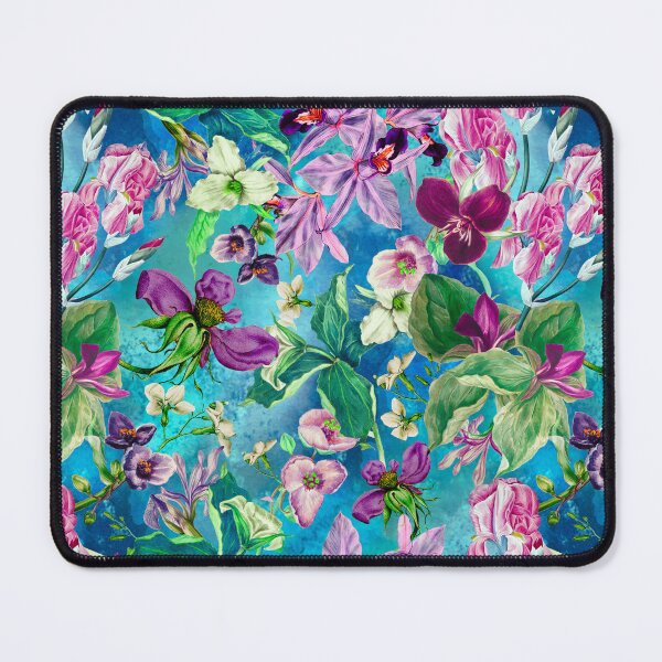 Item preview, Exotic dreamy floral heaven, botanical illustration, flowers pattern, blue turquoise floral designed and sold by ZeinabTaha.