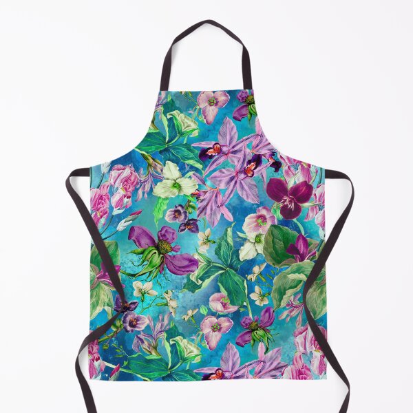 Artikelvorschau, Exotischer verträumter Blumenhimmel, botanische Illustration, Blumenmuster, blau-türkises Blumenmuster entworfen und verkauft von ZeinabTaha.