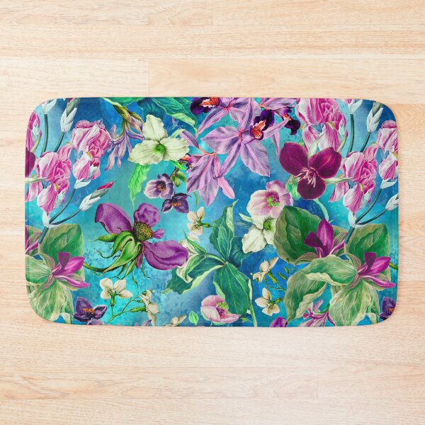 Item preview, Exotic dreamy floral heaven, botanical illustration, flowers pattern, blue turquoise floral designed and sold by ZeinabTaha.