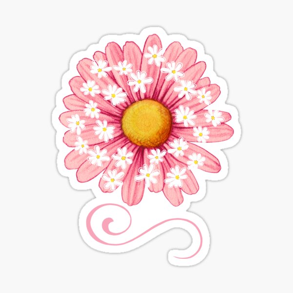 Purple Daisy Flower Sticker for Sale by HappyLifeCreate