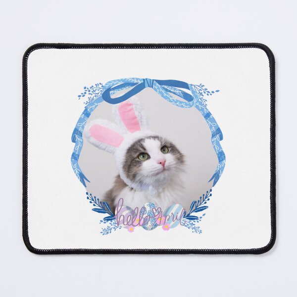 Item preview, Hello April ~ Cute Cat With Easter Bunny Ears Design, For April Borns/Easter Lovers/Cat Lovers designed and sold by haRexia.