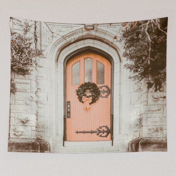 Item preview, vintage door in orange designed and sold by Interpret108.