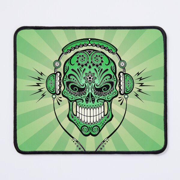 Item preview, Green DJ Sugar Skull designed and sold by JeffBartels.