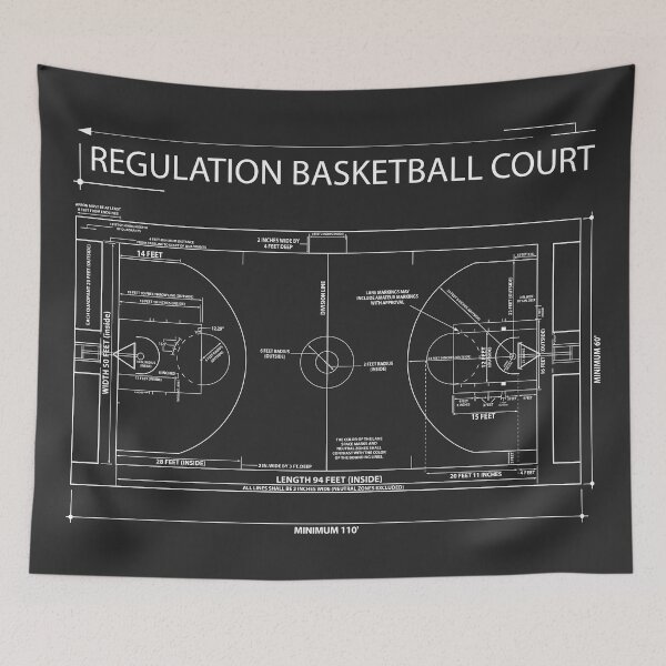 Item preview, Regulation Basketball Court Dimensions Art designed and sold by mymymagic.
