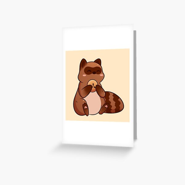 Tanuki Art Greeting Card