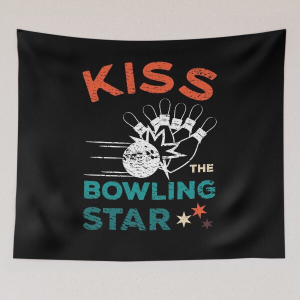Item preview, Kiss the Bowling Star - fun bowling pin design designed and sold by VitoTDesign.