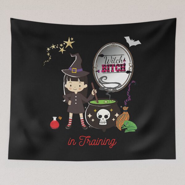 Item preview, Witch Bitch in Training! - Young Witch Mixing a Potion designed and sold by GearGirlNJ.