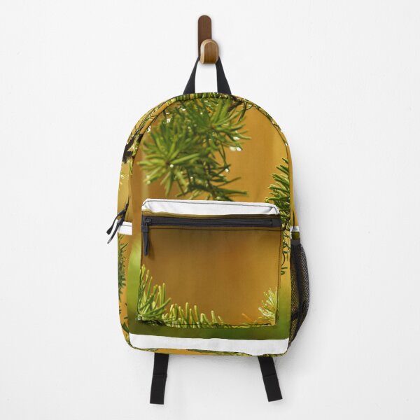 Item preview, Pine Branches with Raindrops on a Golden Background. designed and sold by Vivar Photo.