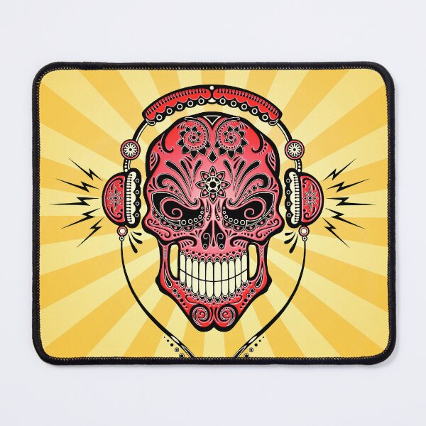 Item preview, Red and Yellow DJ Sugar Skull designed and sold by JeffBartels.
