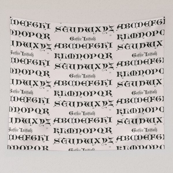 Artikelvorschau, Gotische Kunstwerke - Gotische Initialenschriften aus Zeichneralphabeten von Hermann Esser (1845–1908). entworfen und verkauft von BestUncommonTee.