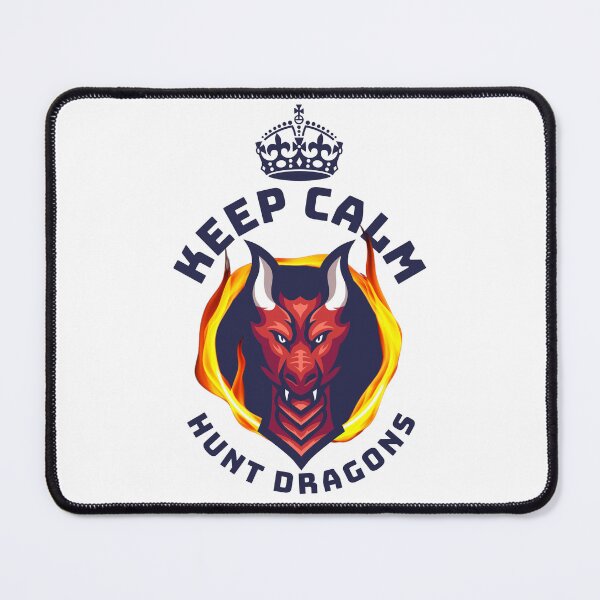 Item preview, Keep calm and hunt dragons, red dragon with ring of fire and crown designed and sold by Emily Roberts.