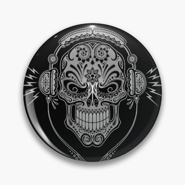 Item preview, Gray and Black DJ Sugar Skull designed and sold by JeffBartels.