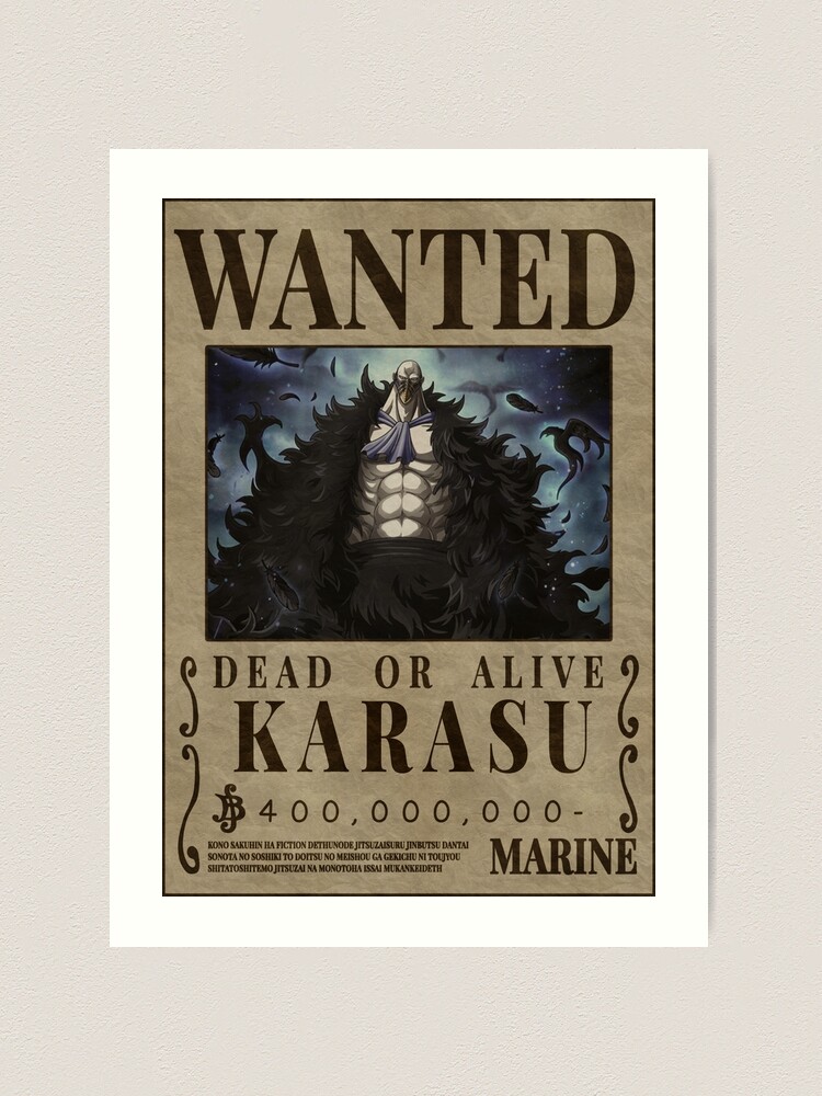 Karasu Wanted Poster  Mangá one piece, One piece, Anime