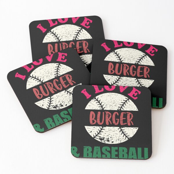 Item preview, I Love Burgers and Baseball - Funny FastFood Sport Design designed and sold by VitoTDesign.