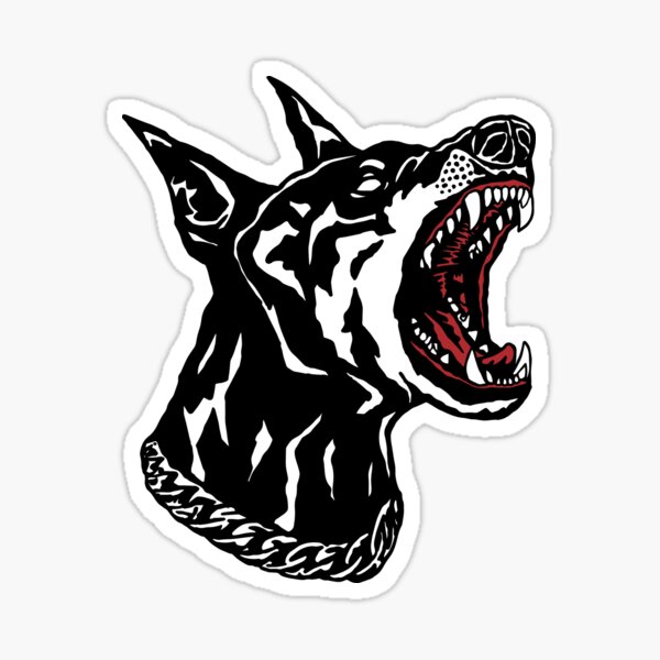 Premium Vector  Angry doberman dog outlined silhoutte