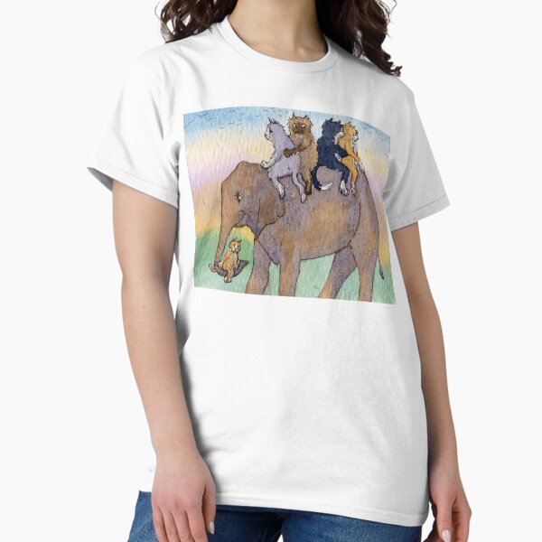 Item preview, Cat friends on elephant-back safari holiday designed and sold by SusanAlisonArt.